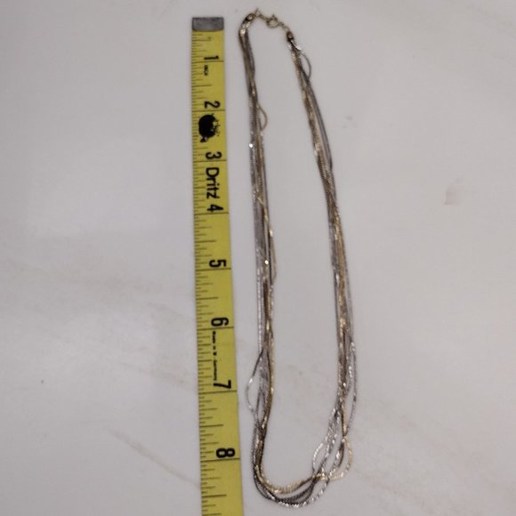 Silver & Gold Tone Multiple Layer Necklace - Picture 7 of 7